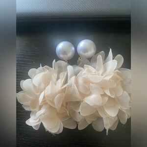 Pearl and cream earrings
